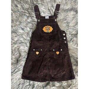 Vintage Y2k Scooby Do Brown Corduroy Overalls Dress Girls M